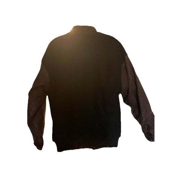 Trimark Black Brown Varsity Jacket Vintage Men's Size Large Jacket Coat - Picture 4 of 4